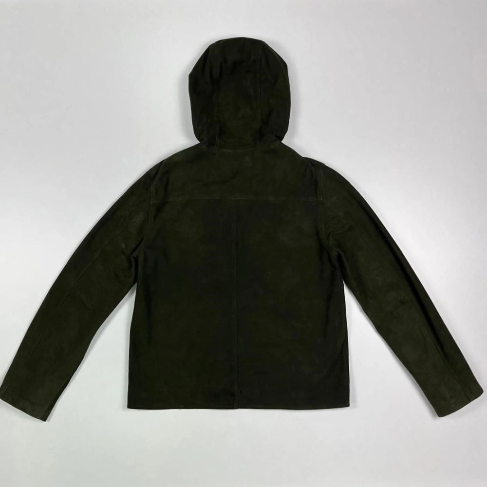 Casaco em Pele com Capuz